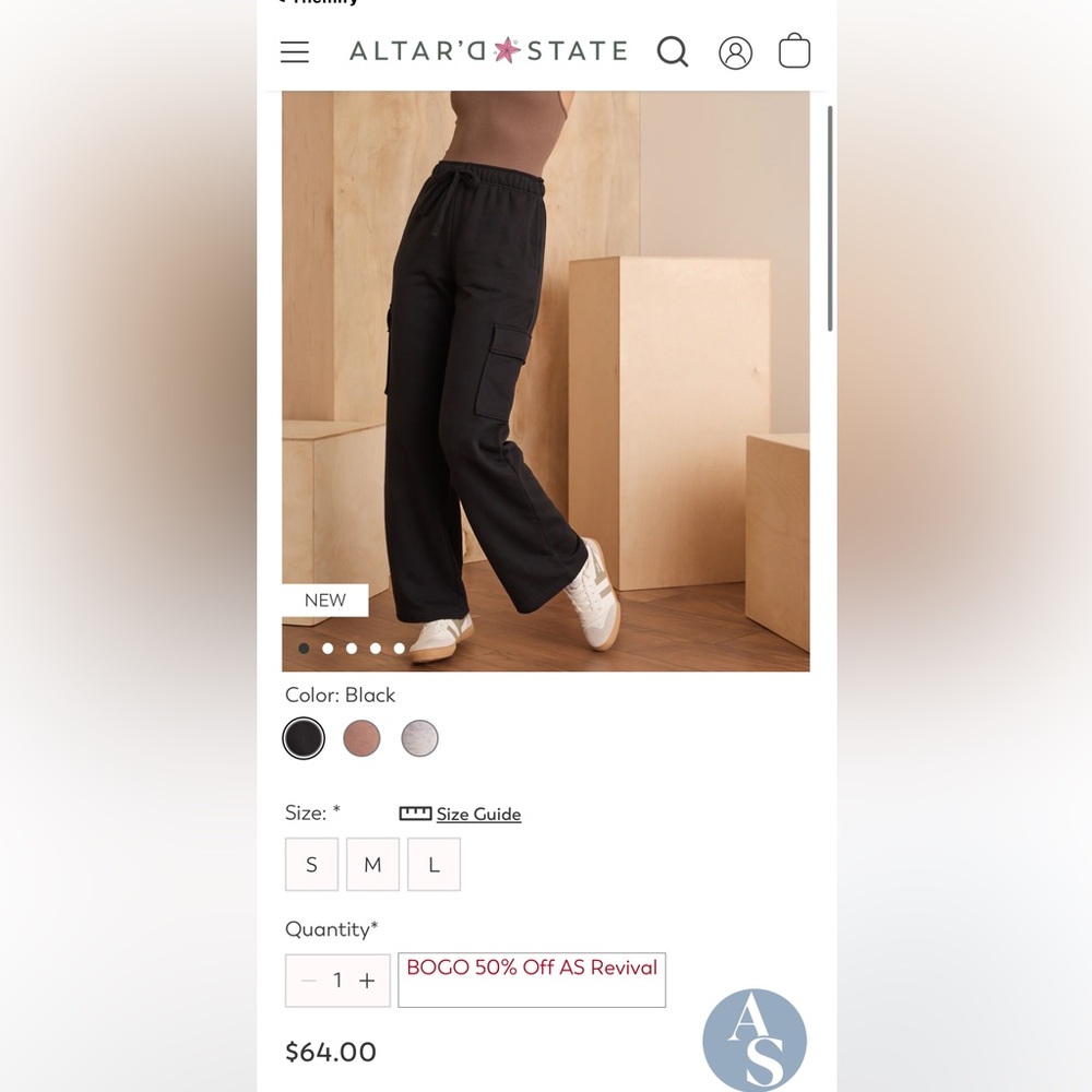 Altard State Wide Leg Cargo Sweatpants
